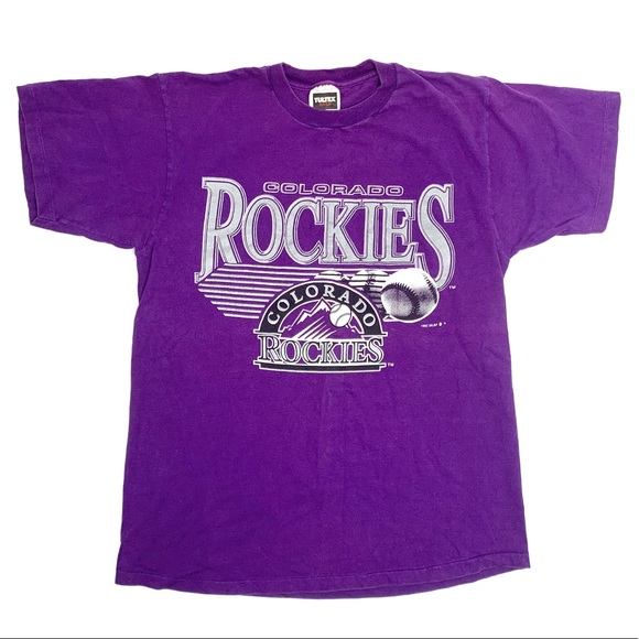 MLB Other - Vtg MLB Colorado Rockies Sz L Shirt Single Stitch
